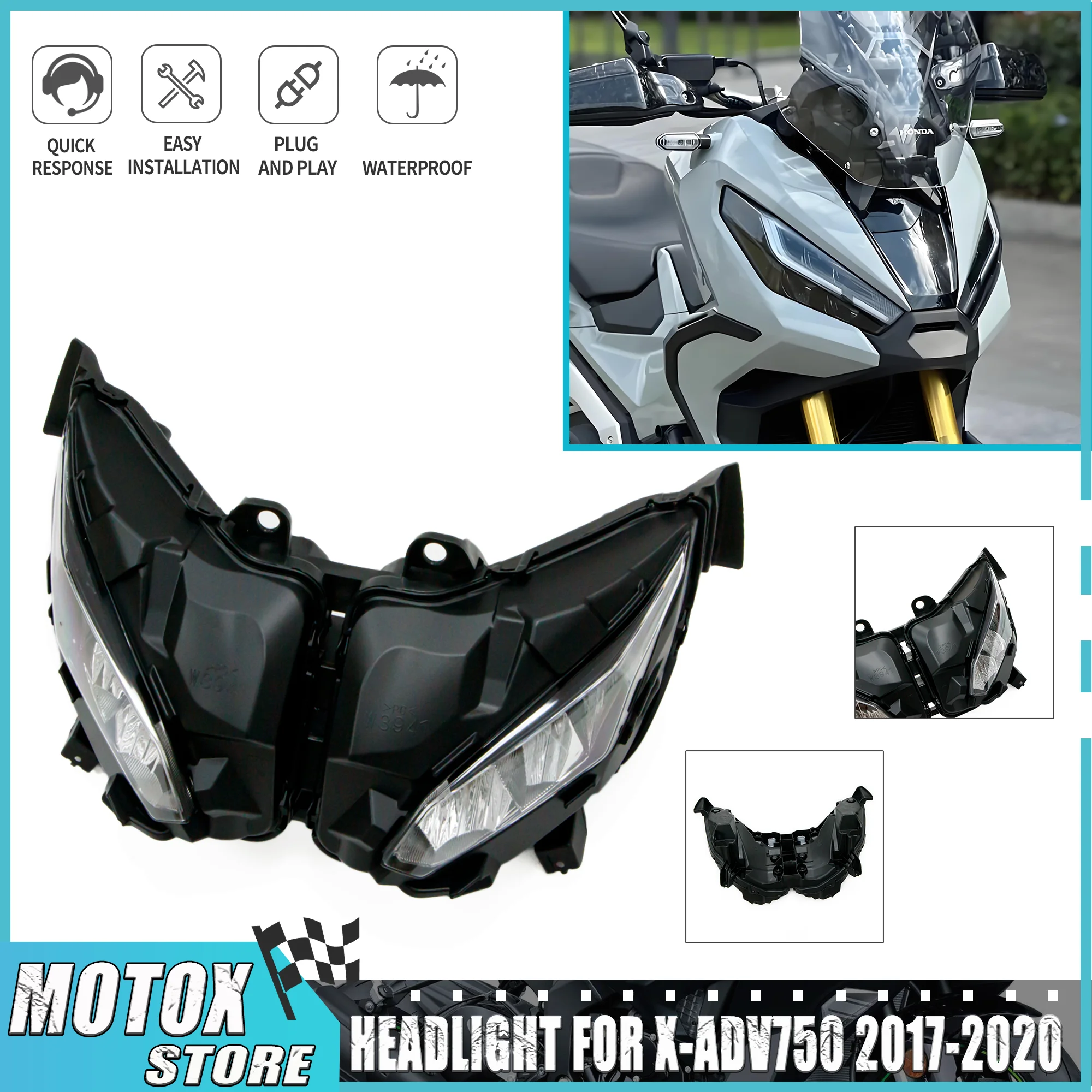 אספקת פנס קדמי מתאימה להונדה X-ADV750 XADV 750 2017-2020 פנס קדמי לאופנוע X-ADV 750 2018 2019 - AliExpress 201355758 1