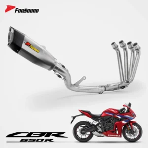 Forsound Factory Wholesale Price Honda CBR650R Titanium Exhaust Valved Muffler with Mid Pipe Resonator – 201355758