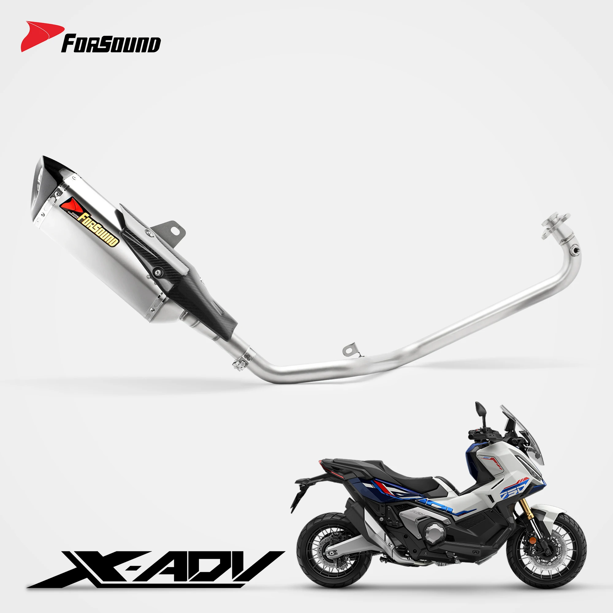 Forsound Motorcycle Full Exhaust System Honda X-ADV 750 XADV750 Stainless Steel Arrows Shorty Muffler Escape Moto - 201355758 1