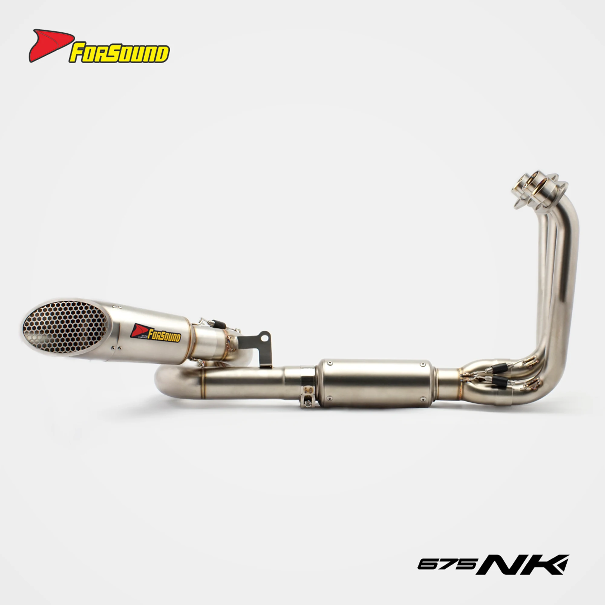 Forsound Factory Wholesale Price CFMOTO 675NK Titanium Exhaust Valved Muffler with Mid Pipe Resonator - 201355758 1