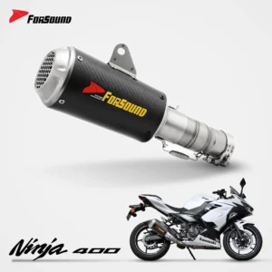 Forsound Stainless Steel Exhaust System: Short-Style Muffler / Track-Spec Tail Section Custom-Designed for Kawasaki Ninja 400 – 201355758