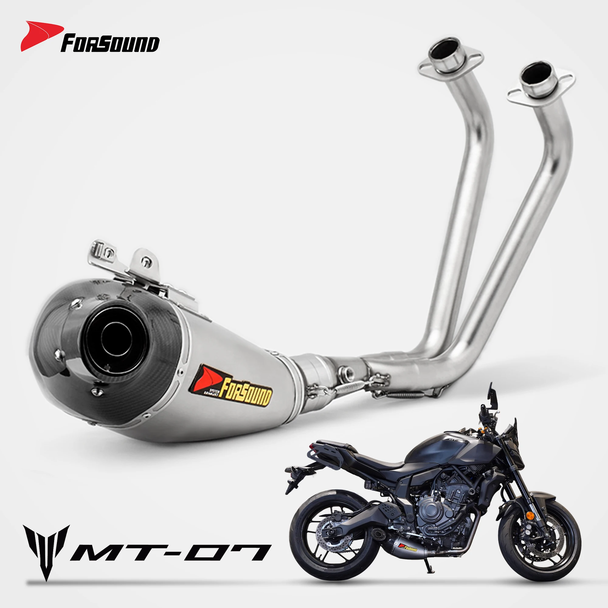 Forsound Motorcycle Full Exhaust System Yamaha MT07 FZ07 Stainless Steel Arrows Shorty Muffler Escape Moto - 201355758 1