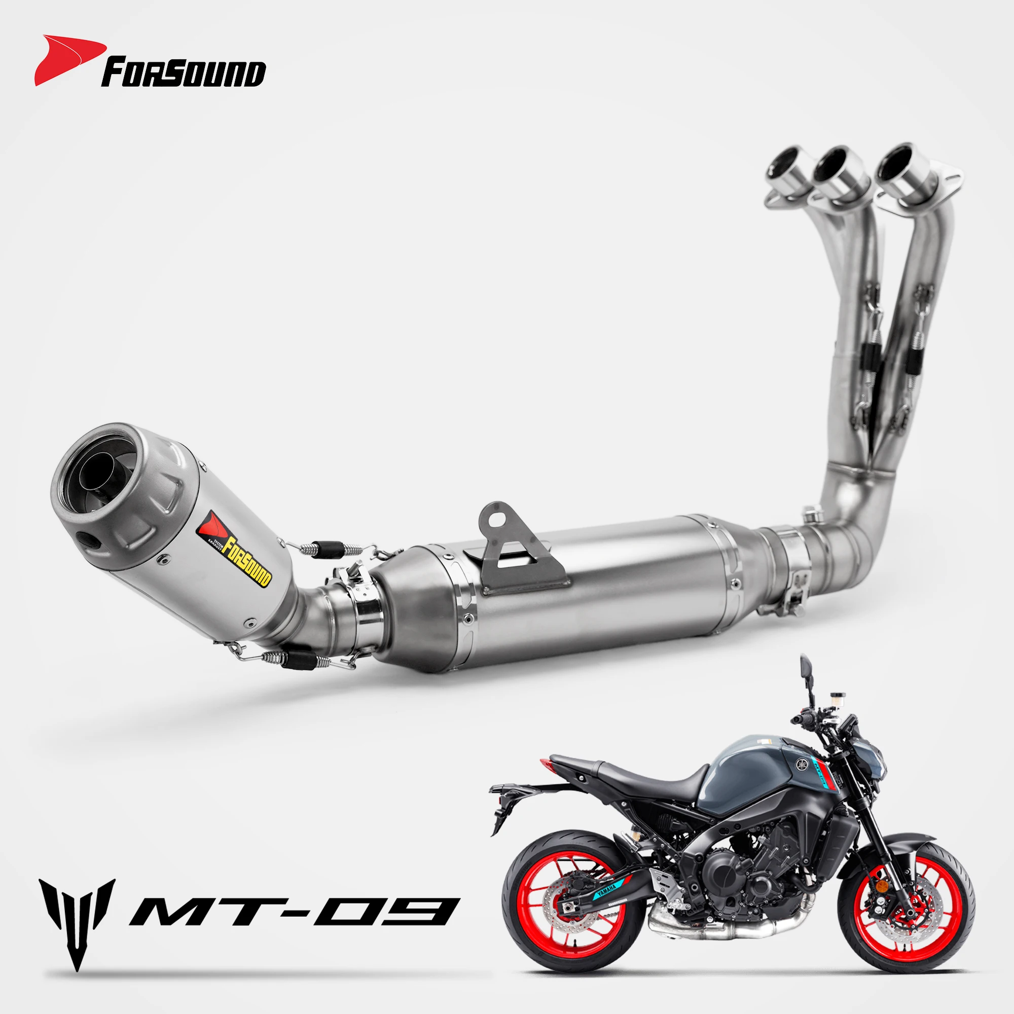 Forsound Motorcycle Full Exhaust System Yamaha MT09 FZ09 Stainless Steel Arrows Shorty Muffler Escape Moto - 201355758 1