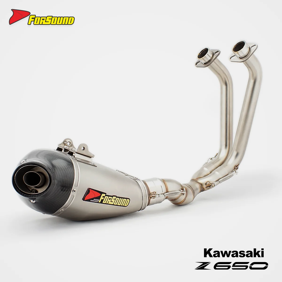Forsound Factory Wholesale Price Kawasaki Z650 Motorcycle Exhaust System IntactGP Style Mesh Grill Track Racing Muffle Titanium 1
